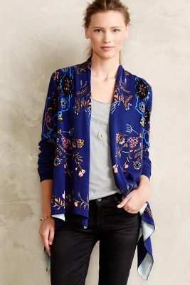 anthropologie blue cardigan