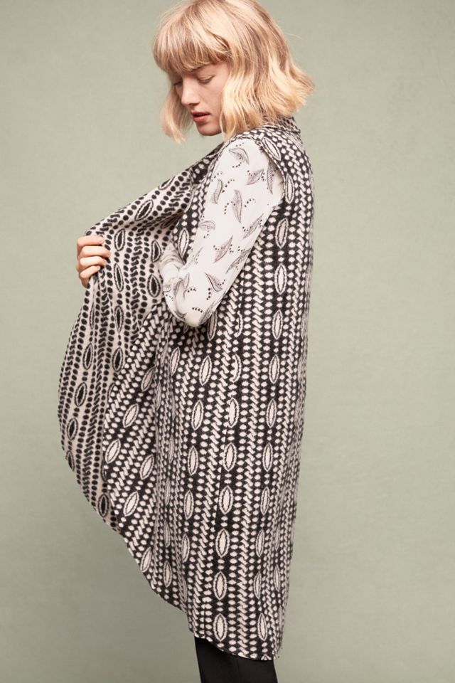 Draped Jacquard Duster #1