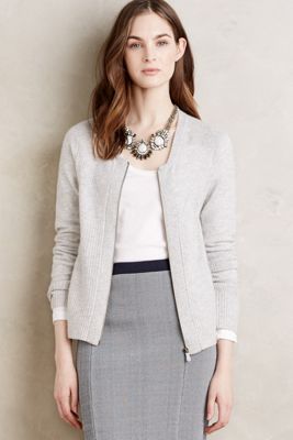 Zip-Front Cashmere Cardigan