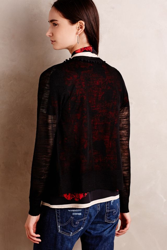 Pom-Fringe Cardigan #1