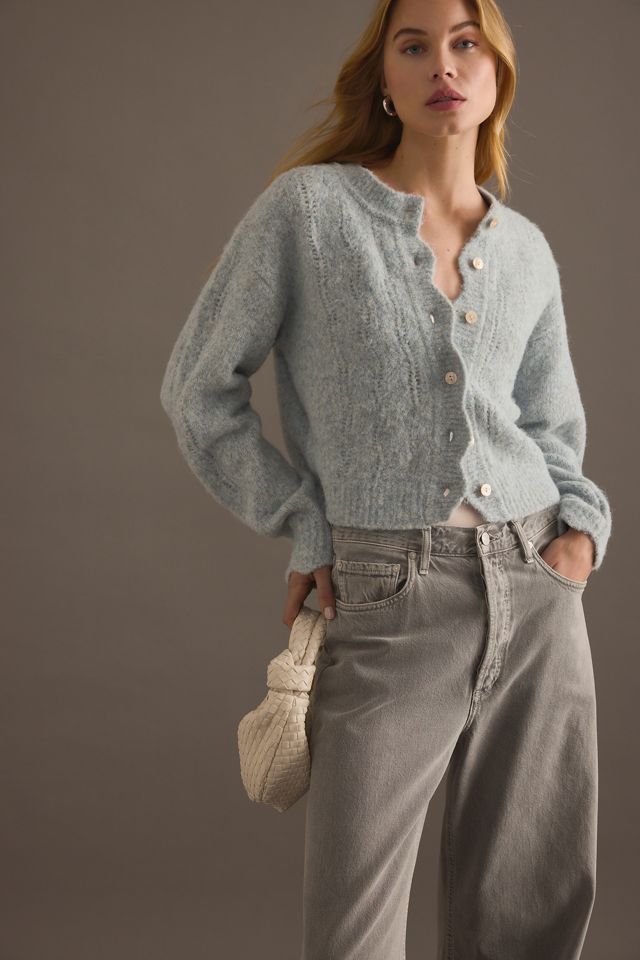 By Anthropologie Cardigan ras du cou festonné #4