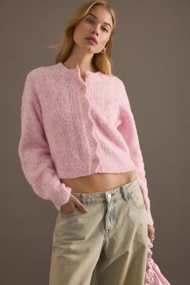 By Anthropologie Cardigan ras du cou festonné