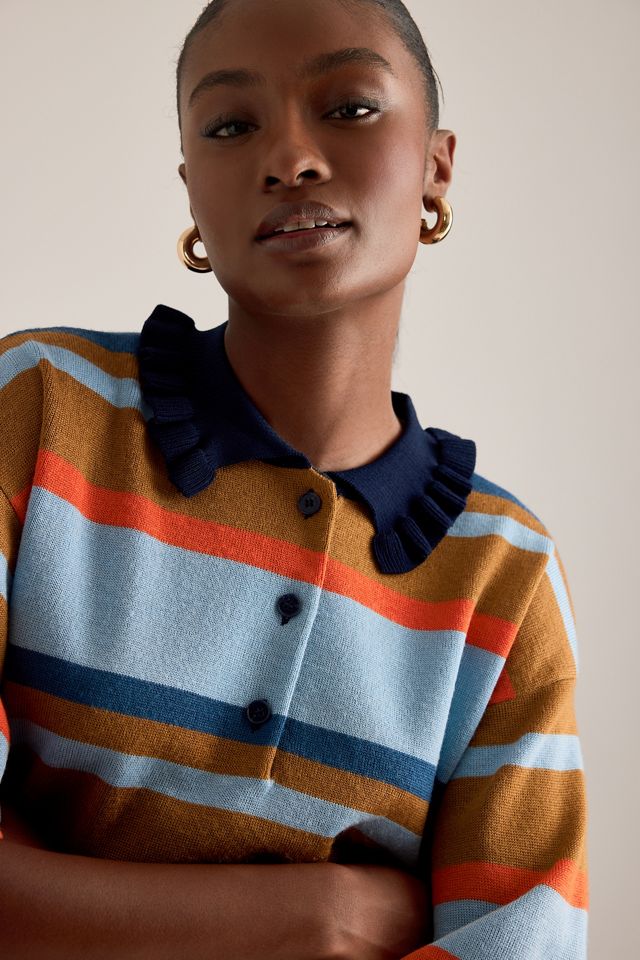 By Anthropologie Gestreiftes Poloshirt aus Wollmischung #5