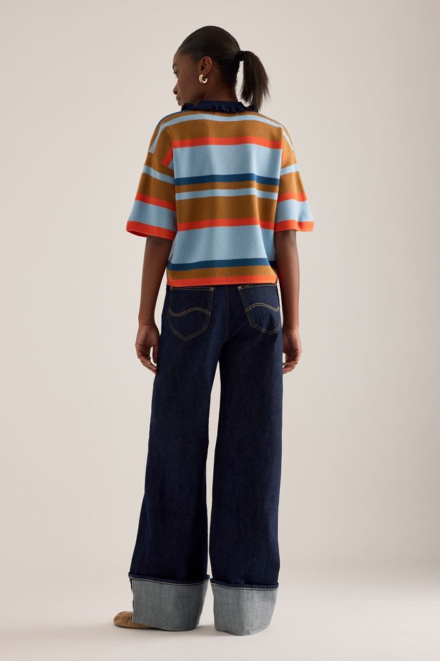 By Anthropologie Gestreiftes Poloshirt aus Wollmischung #1