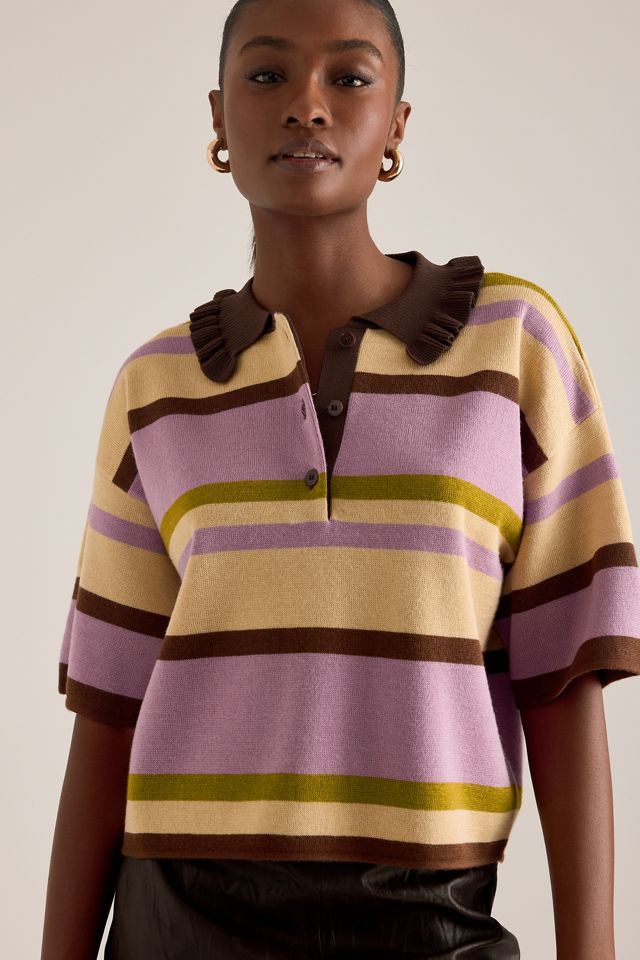 Camisa Polo de Rayas de Mezcla de Lana By Anthropologie #2