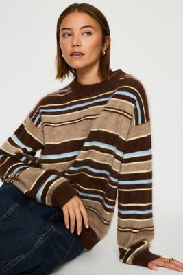 By Anthropologie 100% Kaschmir Streifen-Pullover