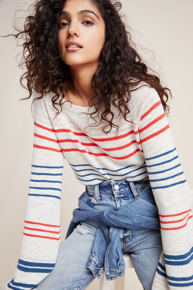 Anthropologie festive striped jumper sale
