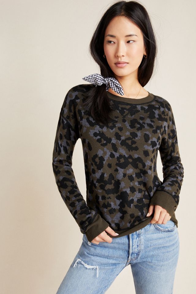 Anthropologie camo sweater deals