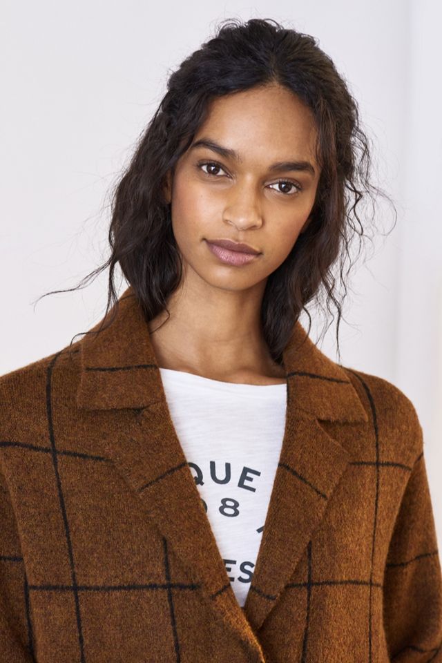 Solenne Windowpane Sweater Jacket #2