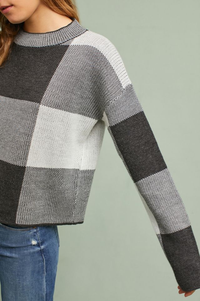 Intarsia Check Pullover #1