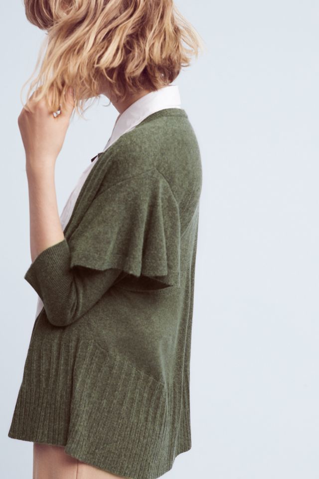 Ruffled Shoulder Cardigan #3