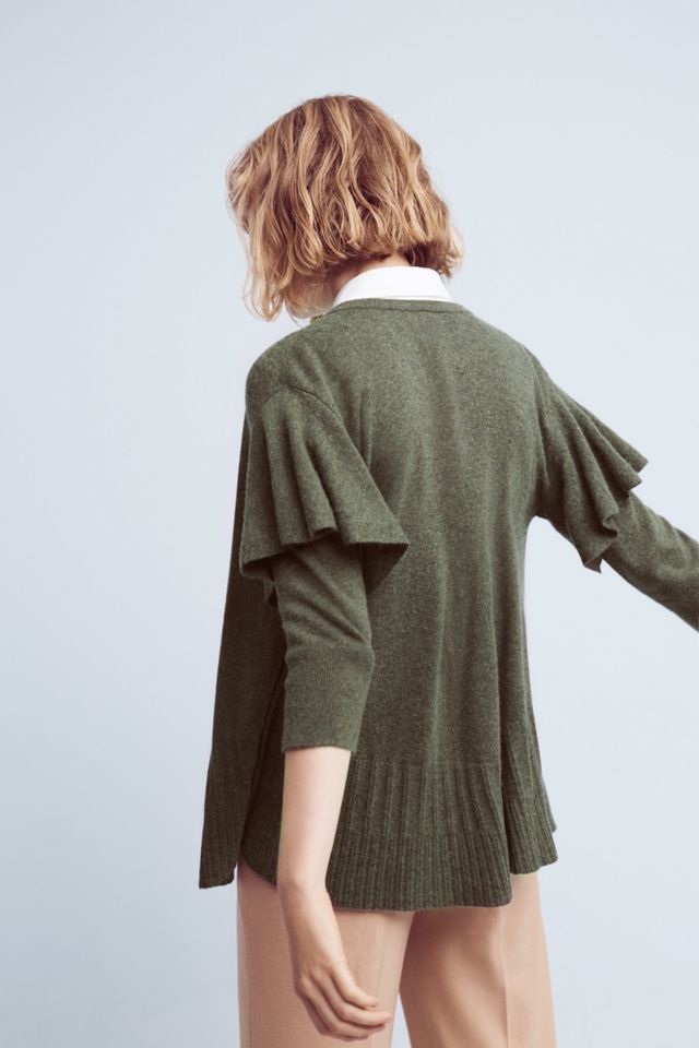 Ruffled Shoulder Cardigan #4