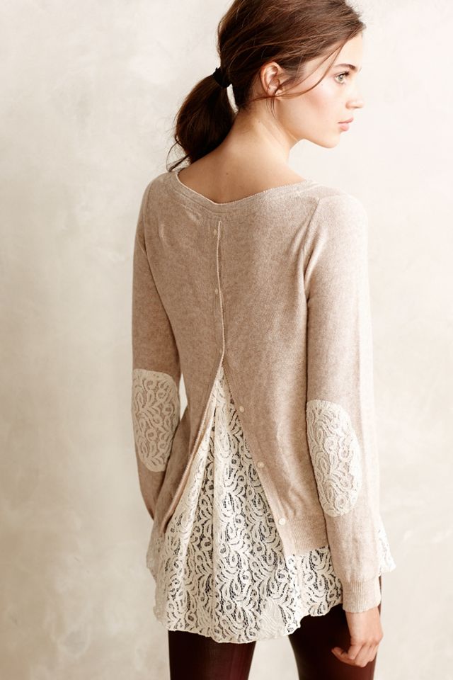 Lace-Parted Pullover #1