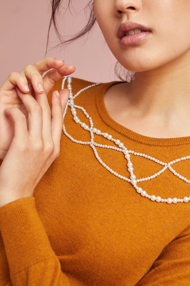 Pearled Collar Pullover #1