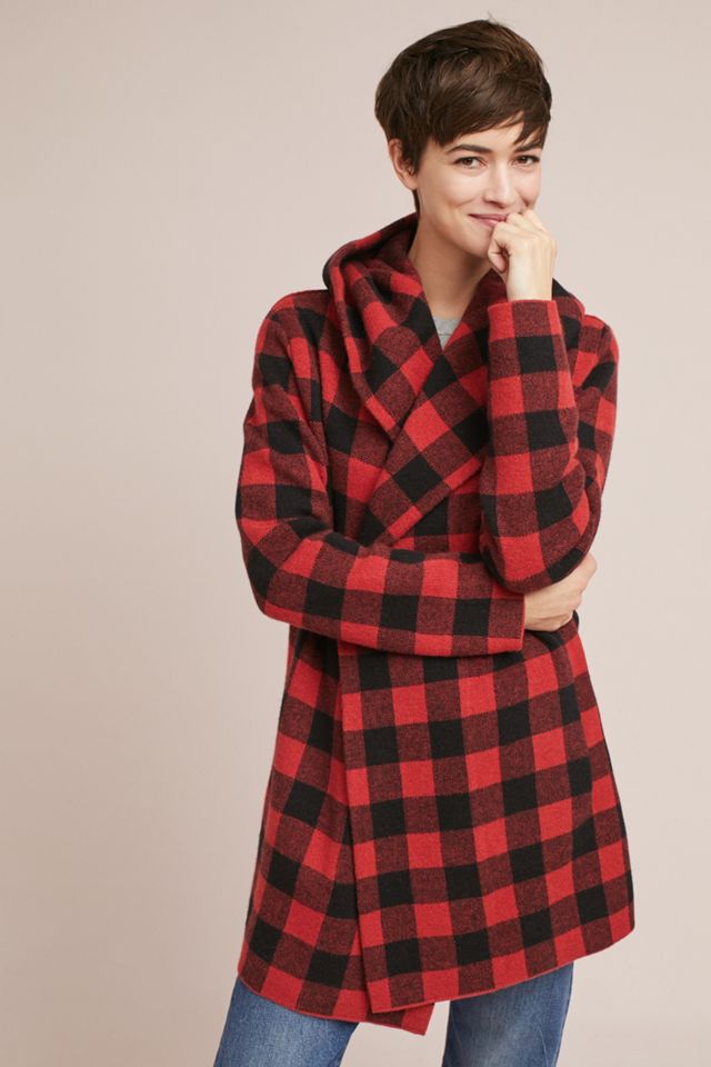 Buffalo Plaid Cardigan Coat #1