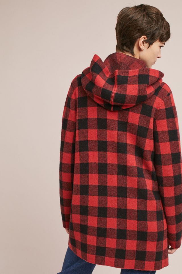 Buffalo Plaid Cardigan Coat #3
