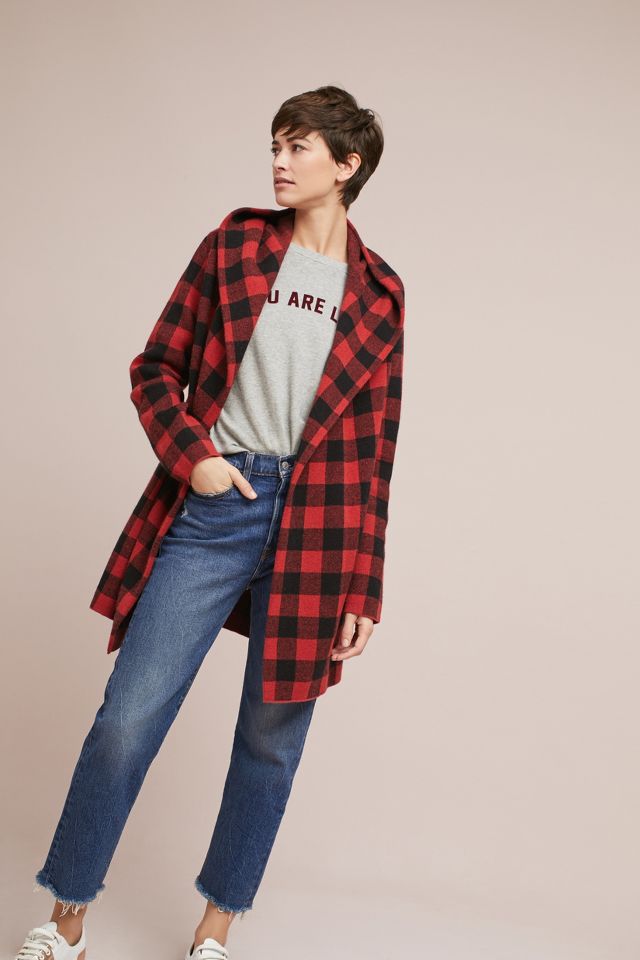 Anthropologie plaid outlet coat