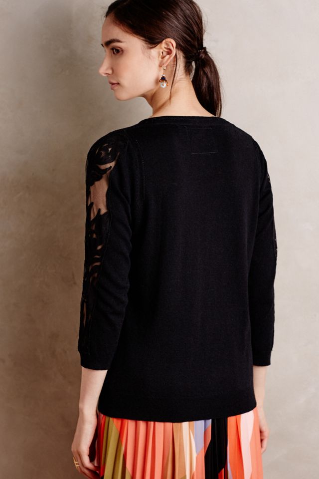 Lace-Sleeve V-Neck #1