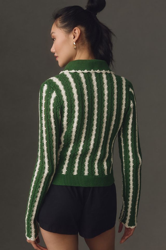 Cardigan crocheté à col en maille ajourée 4SI3NNA #2
