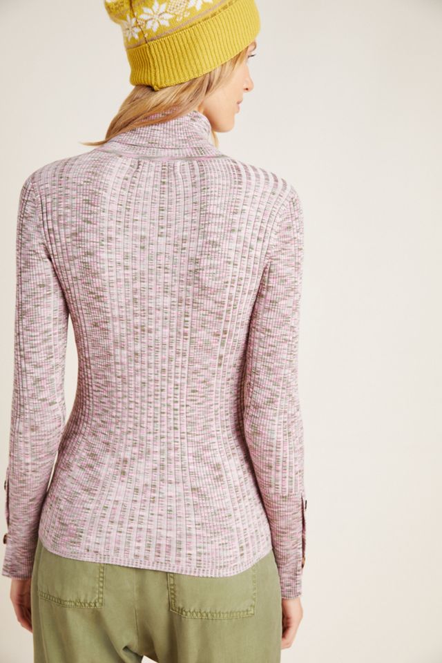 Button-Sleeve Turtleneck #1