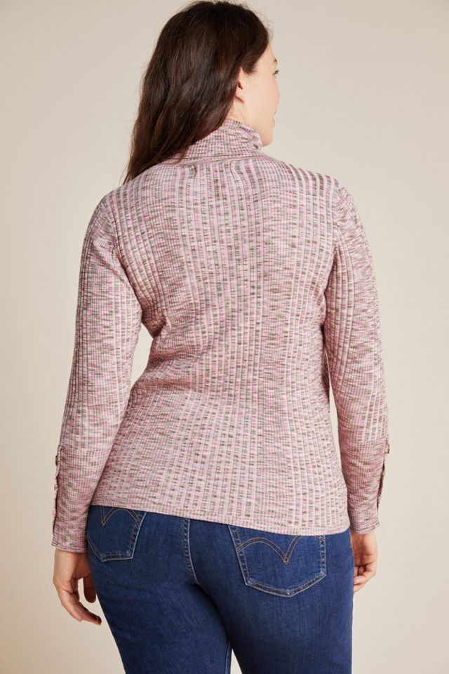 Button-Sleeve Turtleneck #6