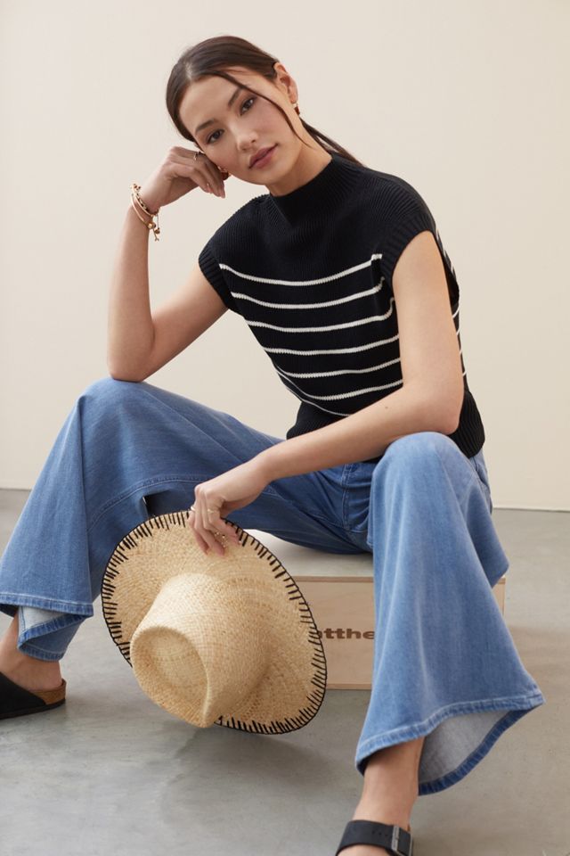 Maeve Mock Neck Sweater Tee #1