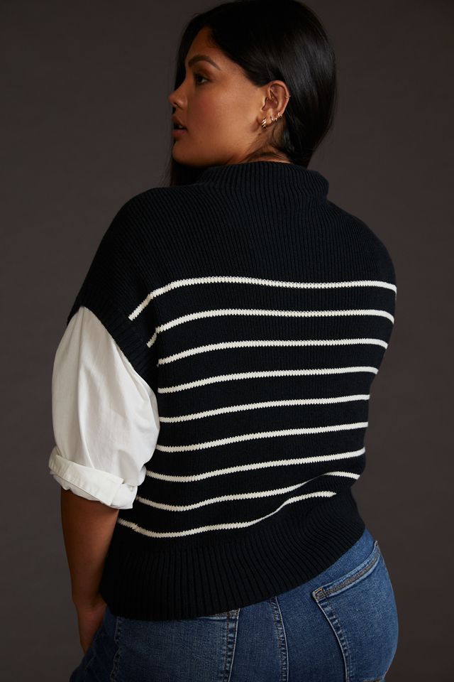 Maeve Mock Neck Sweater Tee #8