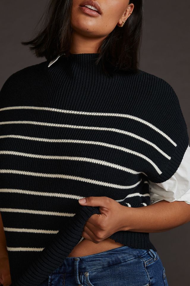 Maeve Mock Neck Sweater Tee #10