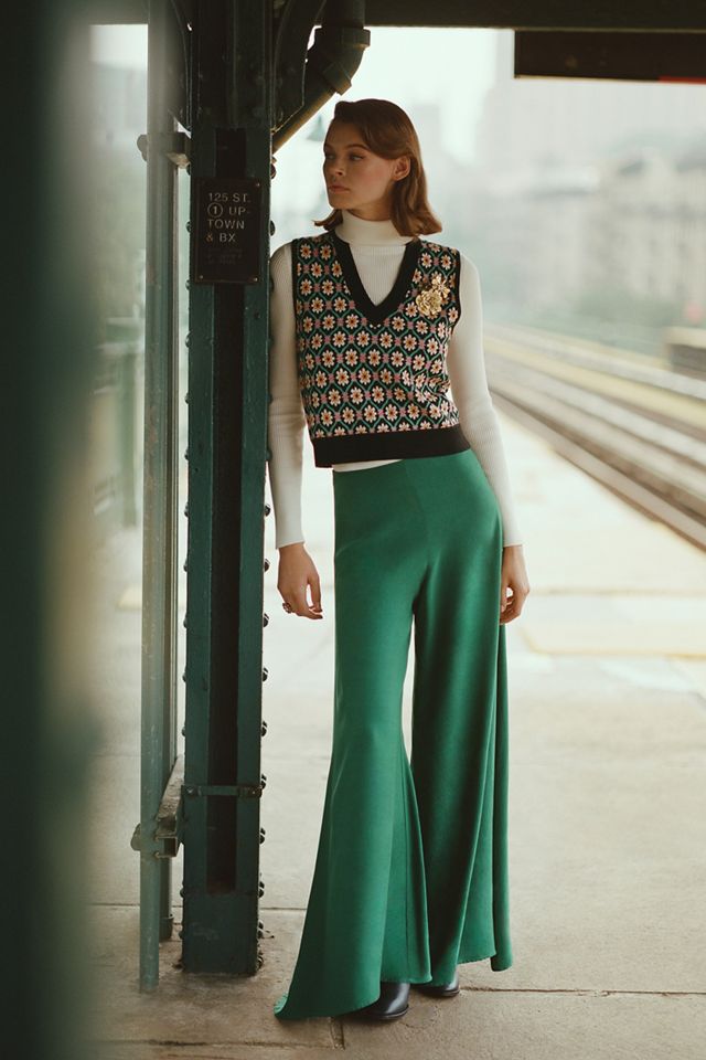 Maeve Button-Sleeve Turtleneck #4