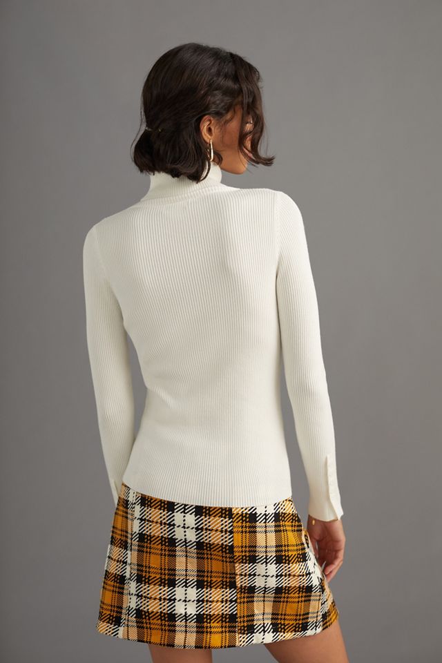 Maeve Button-Sleeve Turtleneck #3