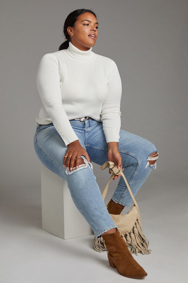 Maeve Button-Sleeve Turtleneck #7