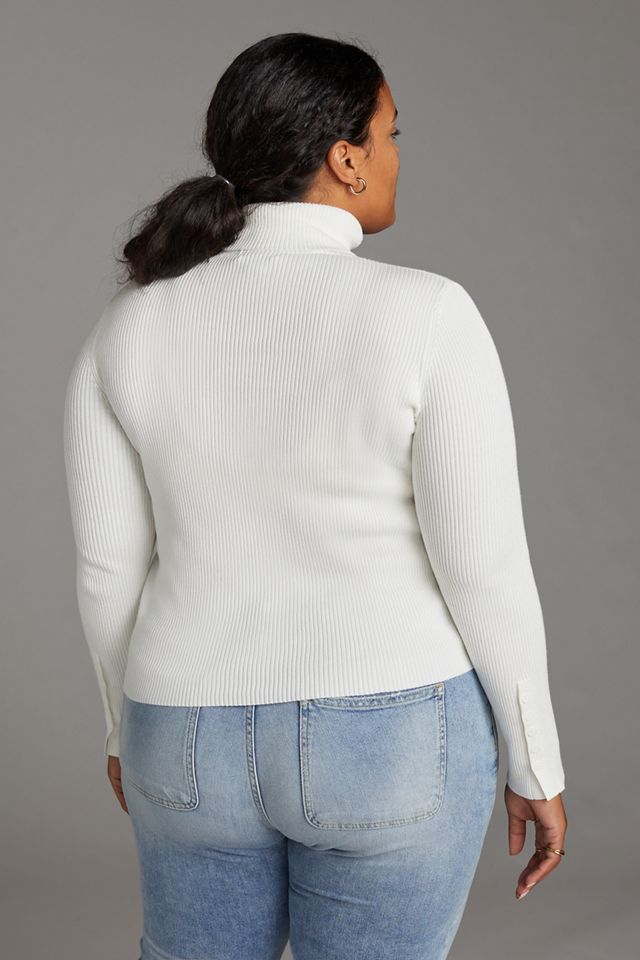 Maeve Button-Sleeve Turtleneck #8