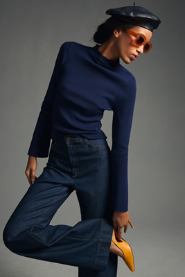 Maeve Bell-sleeve Sweater In Blue