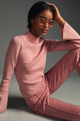 Maeve Bell-sleeve Sweater In Pink