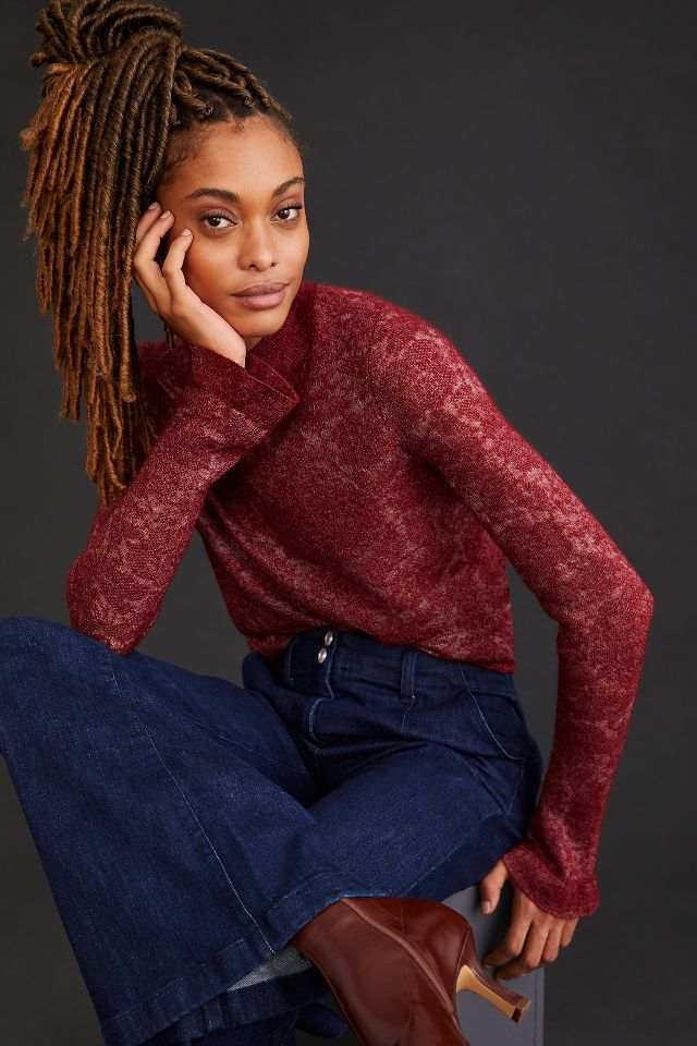 Anthropologie red clearance sweater