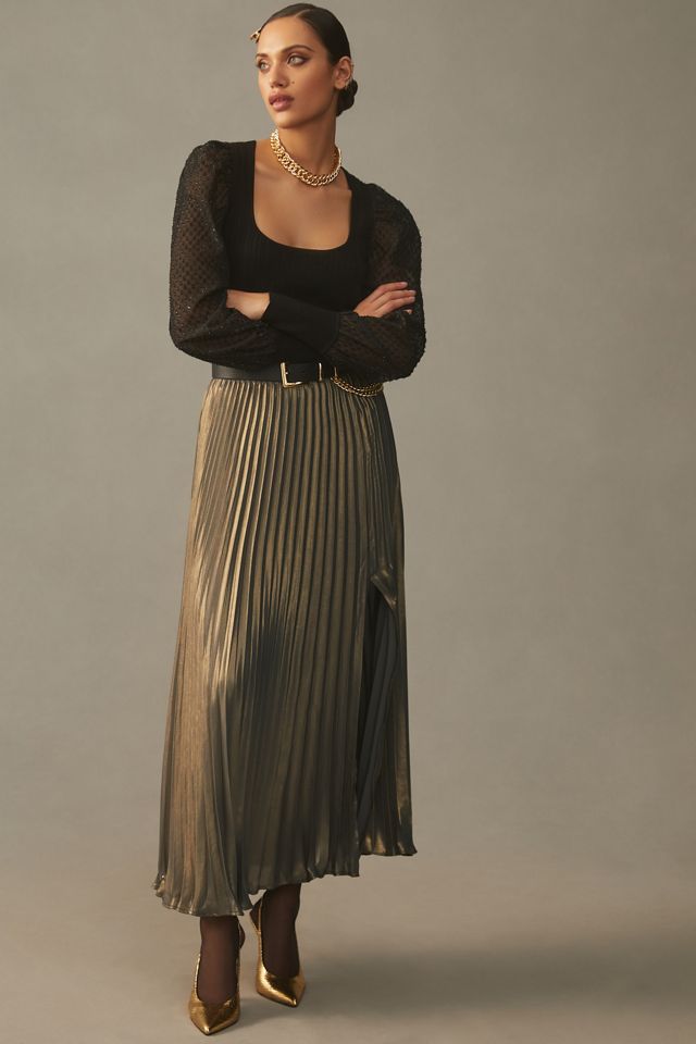 By Anthropologie Puff-Sleeve Shimmer Sweater #3