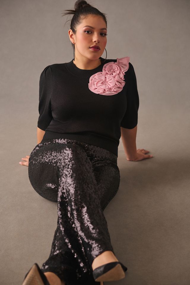 Maeve Floral Appliqué Sweater #4