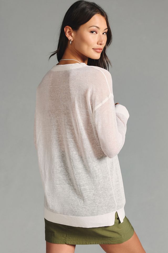 Maeve Sheer Oversized V-Neck Sweater #3