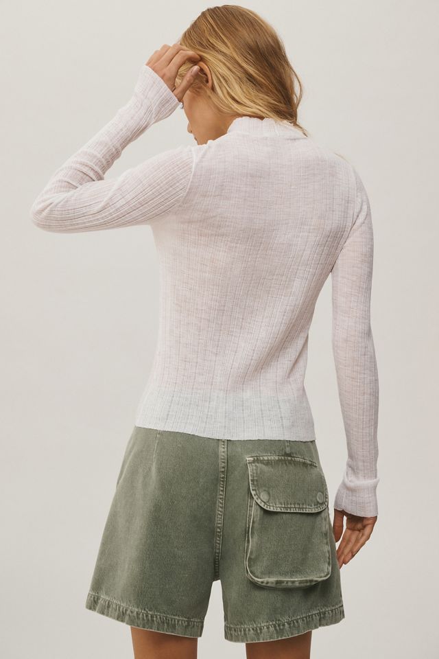 By Anthropologie Sheer Mock-Neck Long-Sleeve Sweater #2