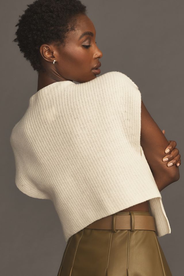 Maeve Mock-Neck Muscle Crop Sleeveless Sweater #2