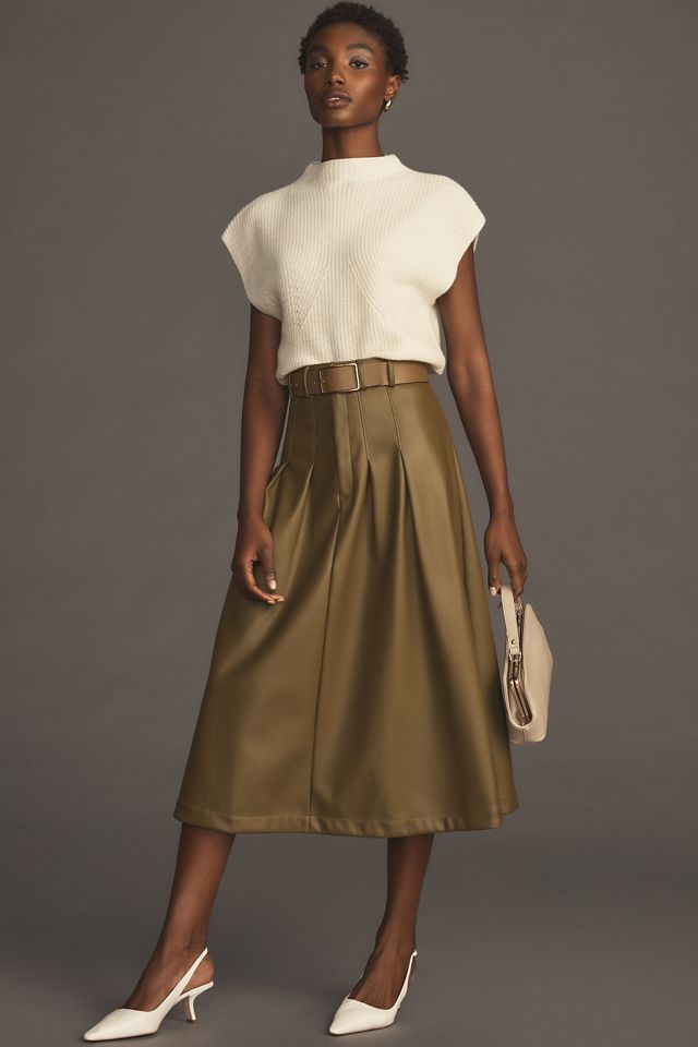 Maeve Mock-Neck Muscle Crop Sleeveless Sweater #3