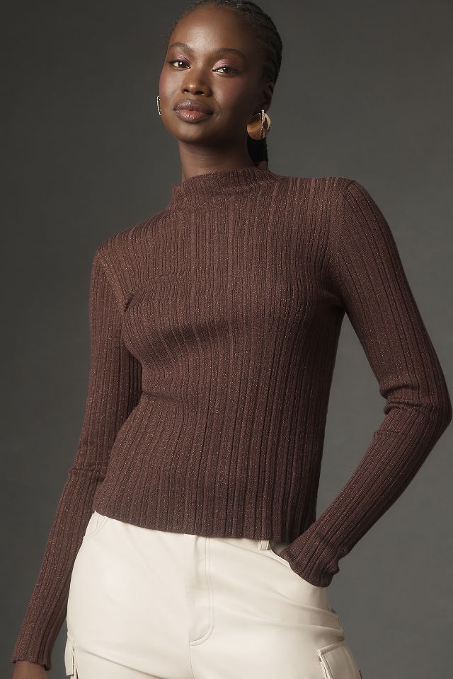 Ribbed mock 2025 neck sweater