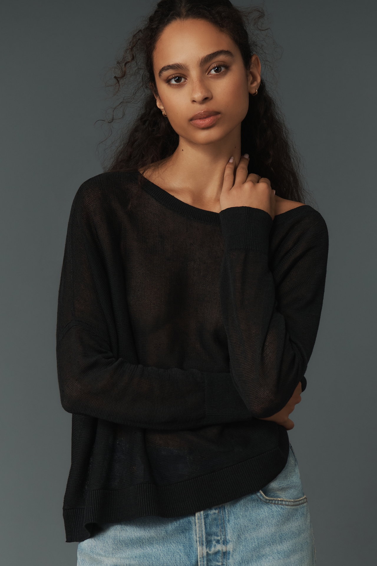 Maeve Boat-Neck Sheer Linen Sweater