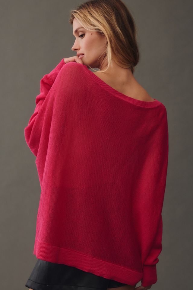 Maeve Boat-Neck Sheer Linen Sweater #1