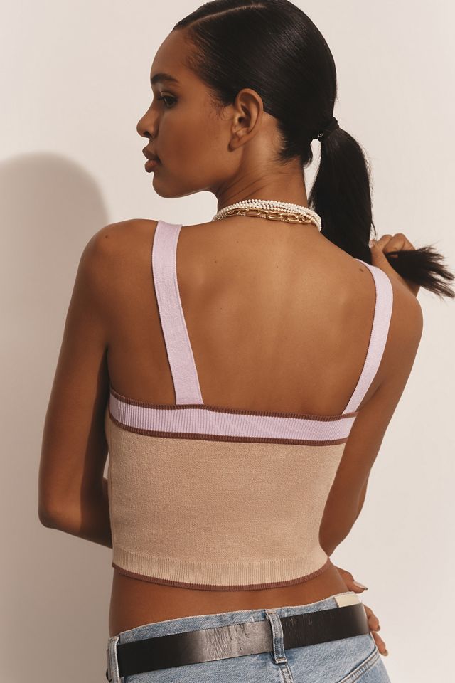 Maeve Square-Neck Crop Sweater Tank #1