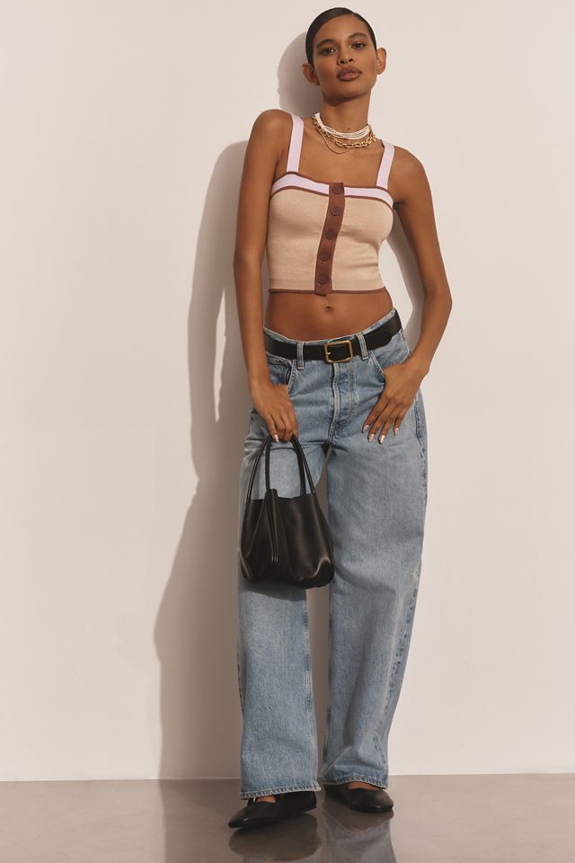 Maeve Square-Neck Crop Sweater Tank #2