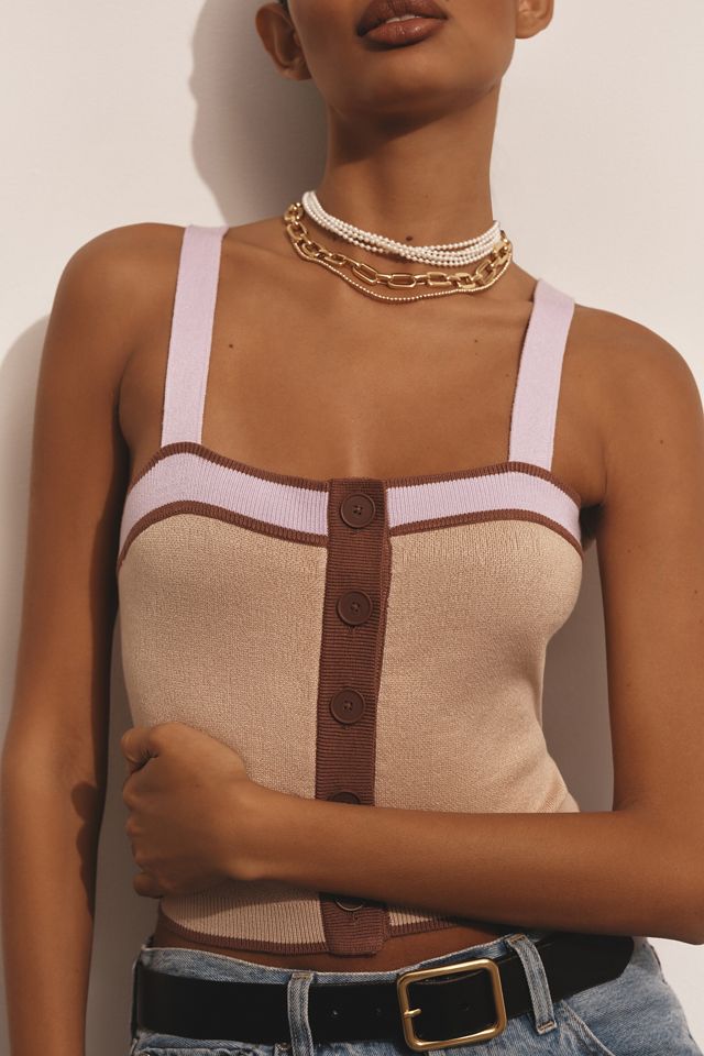 Maeve Square-Neck Crop Sweater Tank #3
