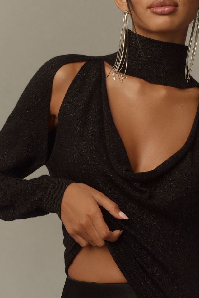 Pilcro Cowl-Neck Cutout Turtleneck Sweater #3