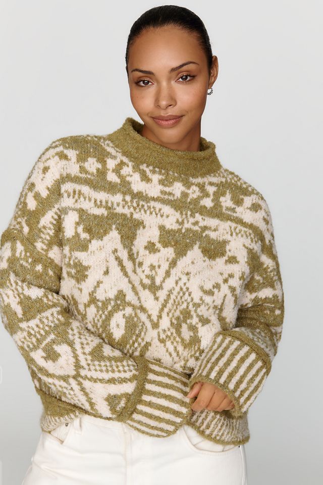Pilcro Relaxed Intarsia Jacquard Sweater #4