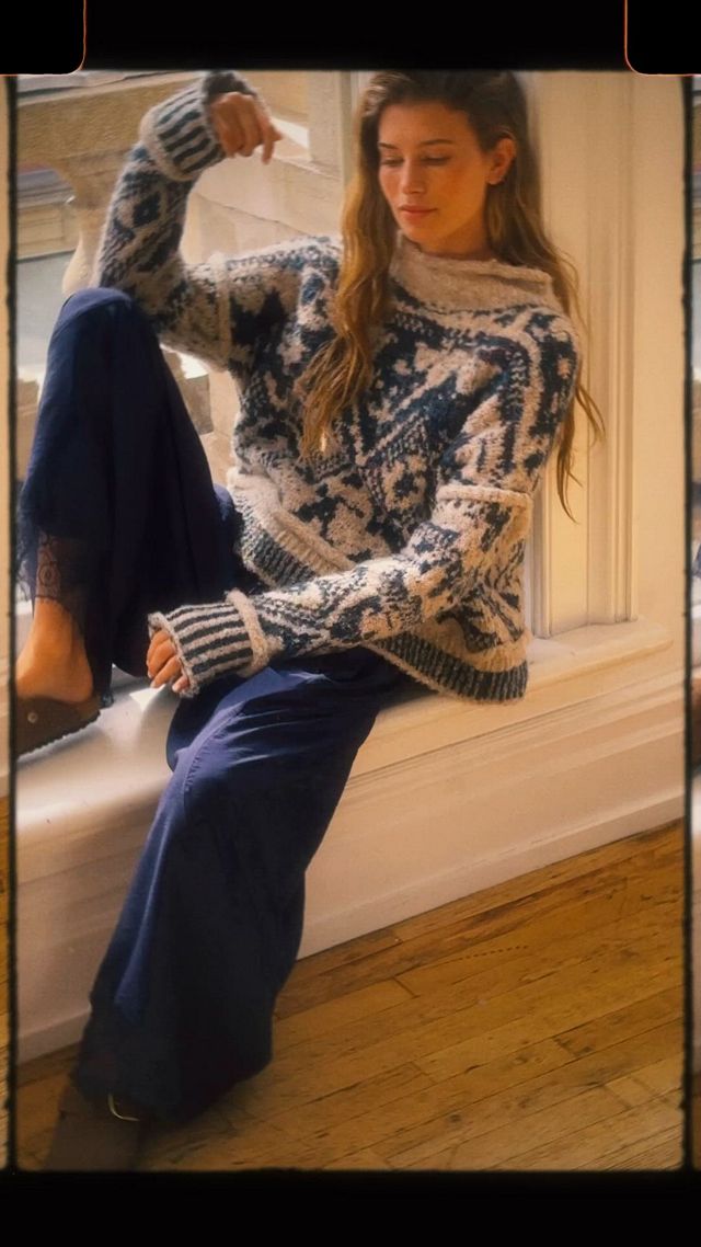 Pilcro Relaxed Intarsia Jacquard Sweater | Anthropologie